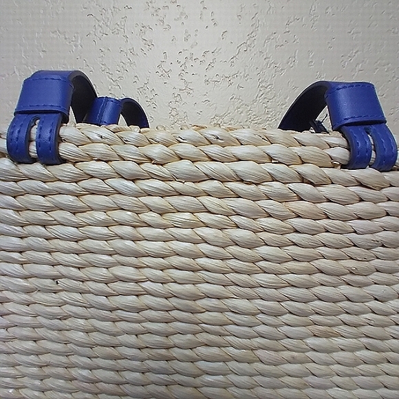 NWT. Scala PATRIOTIC FLAG Straw Shoulder Purse - Picture 2 of 13